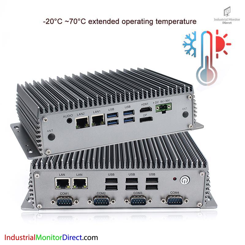 Industrial Fanless PC, 8th Gen Intel Core i3, Extended I/O