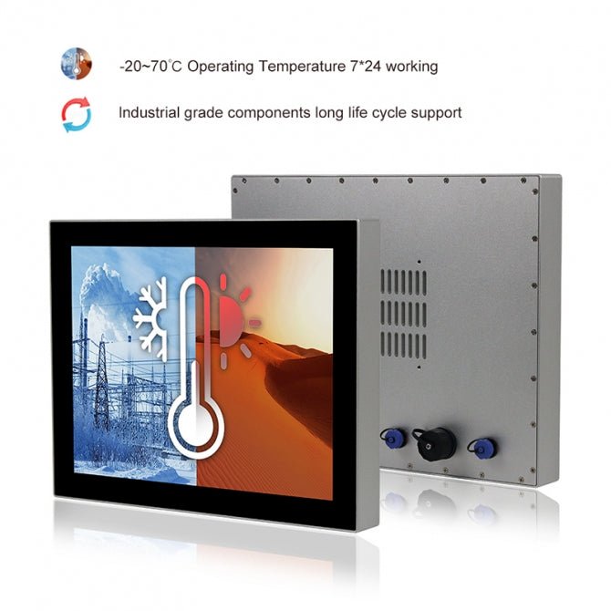17.3" Industrial Touchscreen Monitor, IP69K Waterproof Fully Enclosed, 1920x1080 (16:9) - 464192