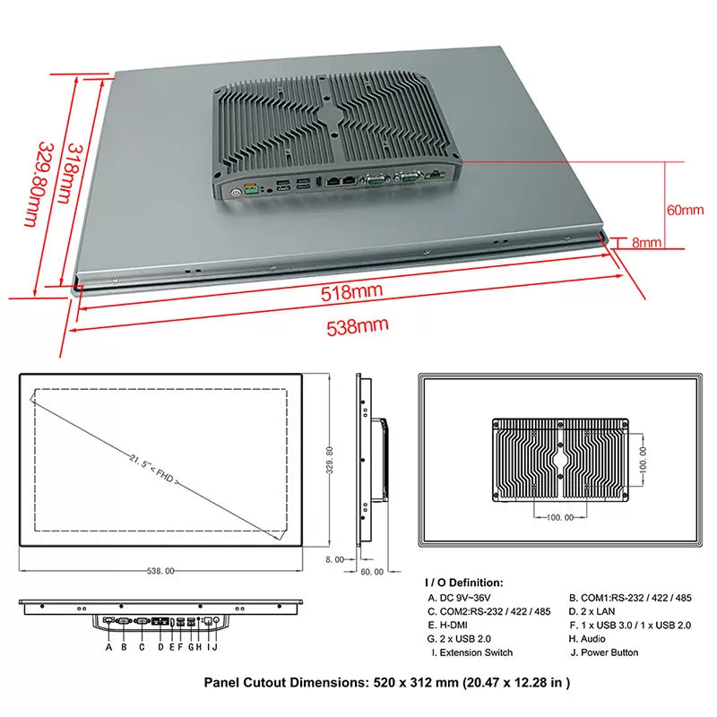 Capacitive 21.5" Medical All-in-One Computer – PPC-7215WAC